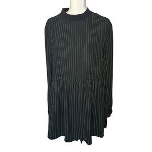 ASOS Collusion Pinstripe long sleeve black and green dress size 6